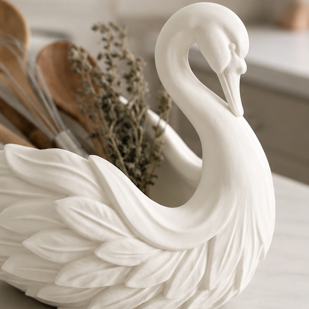 Elegant Swan Kitchen Utensil Holder