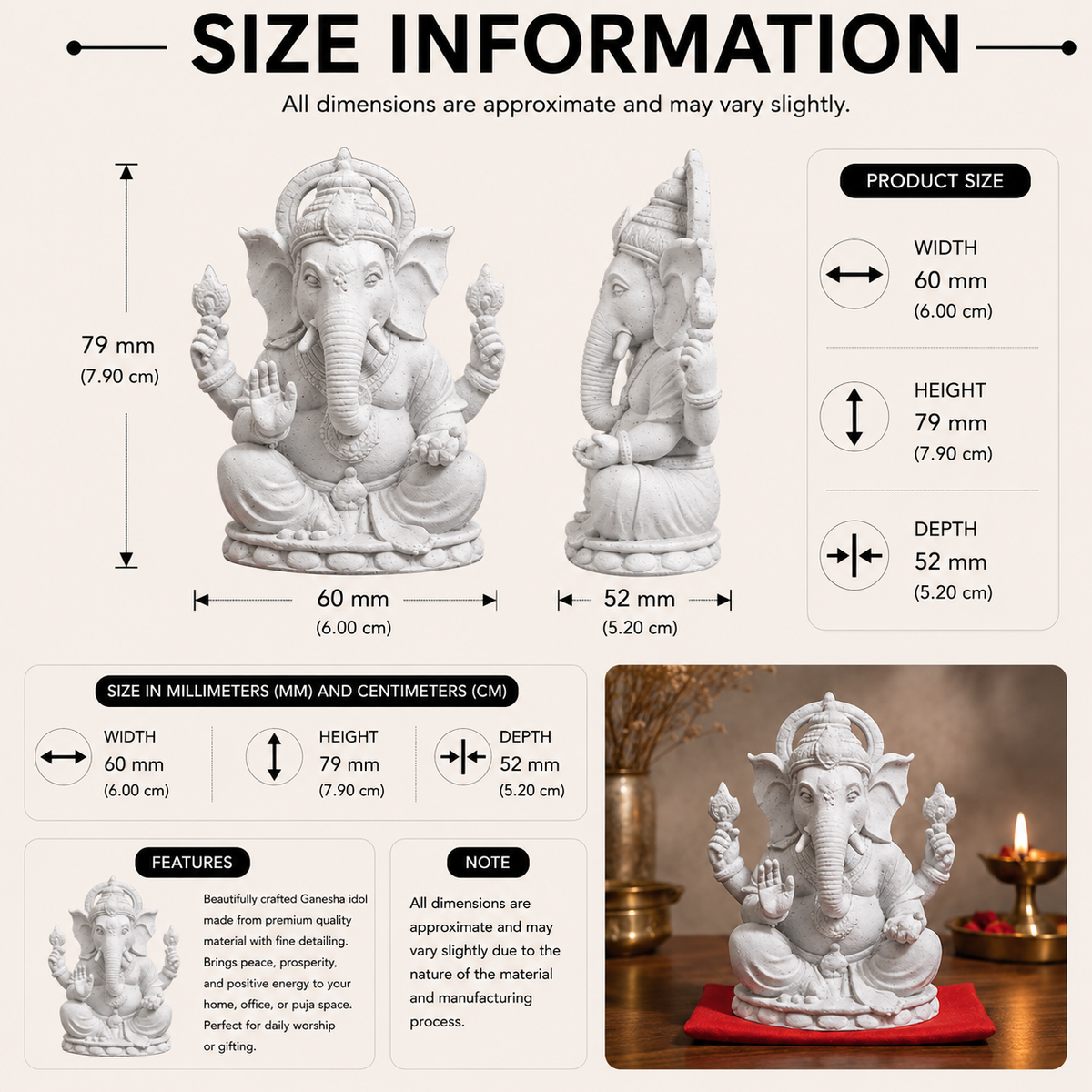 Lord Ganesha Decorative Idol