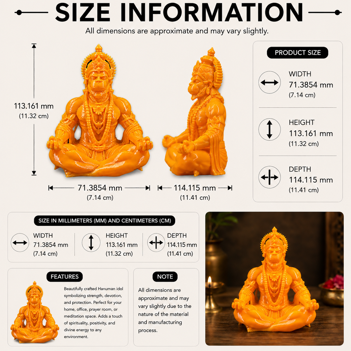Lord Hanuman Decorative Idol