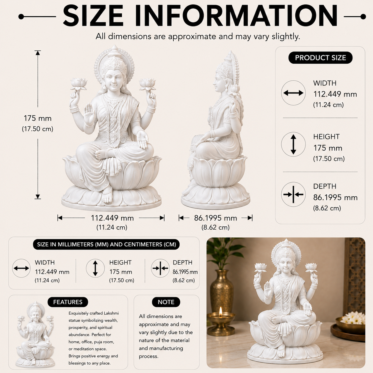 Goddess Lakshmi Decorative Idol