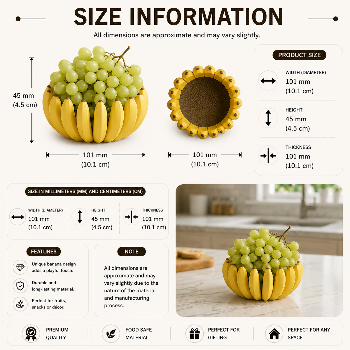 Banana Shaped Fruit Storage Bowl
