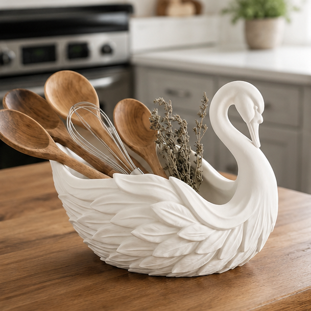 Elegant Swan Kitchen Utensil Holder