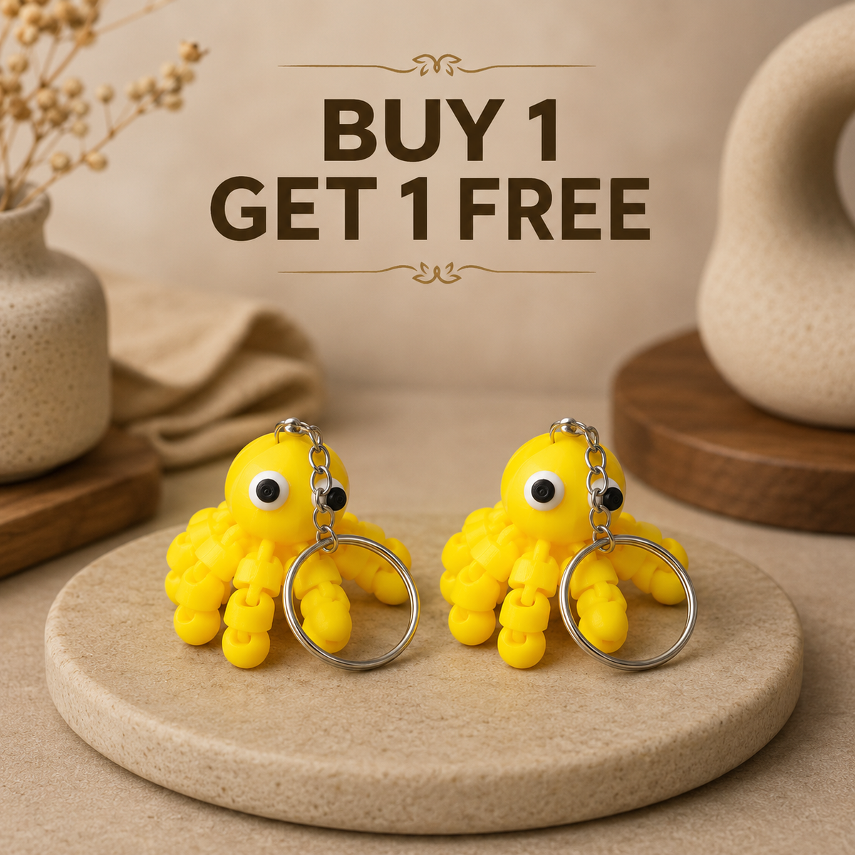 Cute Flexi Octopus Keychain
