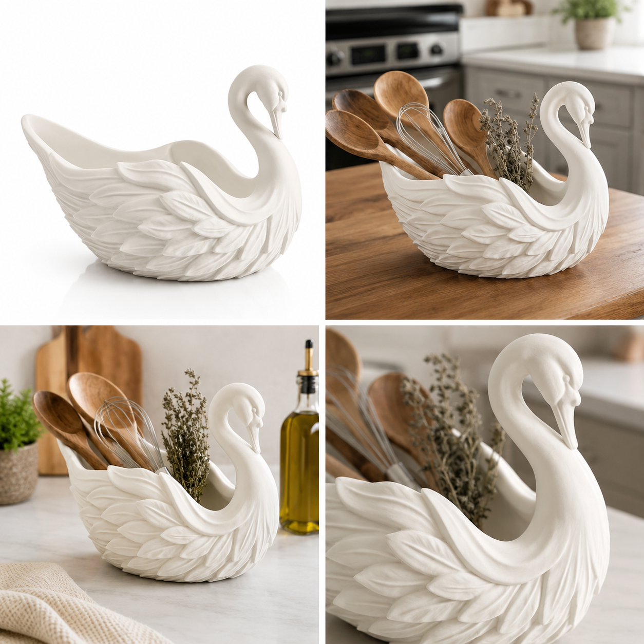 Elegant Swan Kitchen Utensil Holder